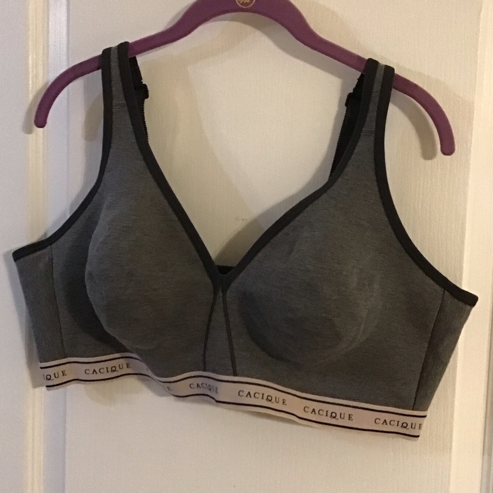 Lane Bryant Cacique Cotton No-Wire Grey Women's Bra 44DD
